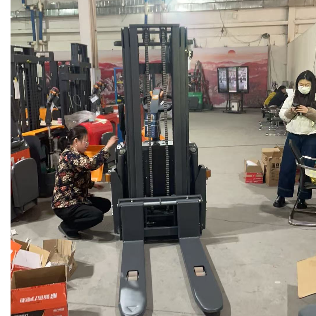 步行式双提升堆高车站驾式托盘堆垛车升降机升高叉车液压车