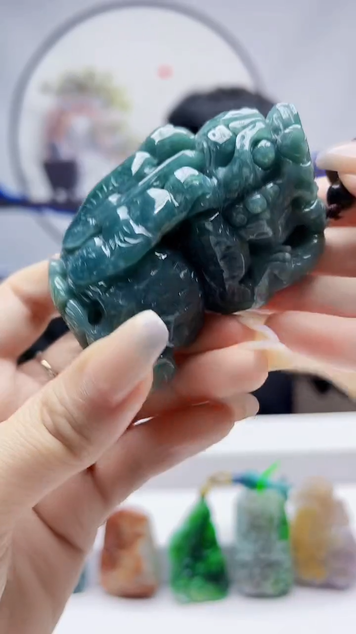 未镶嵌定制翡翠毛货手把件22