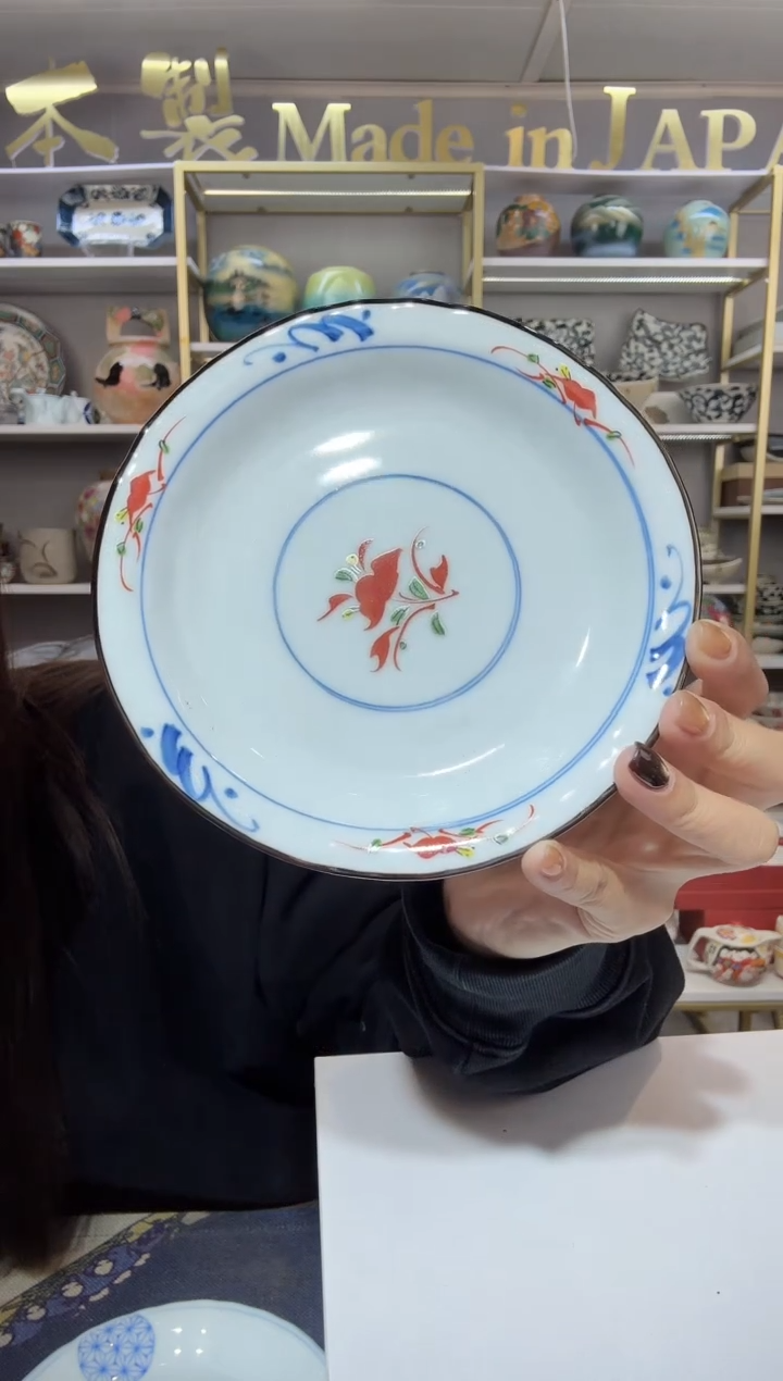 陶瓷16.5厘米平盘2只装红花