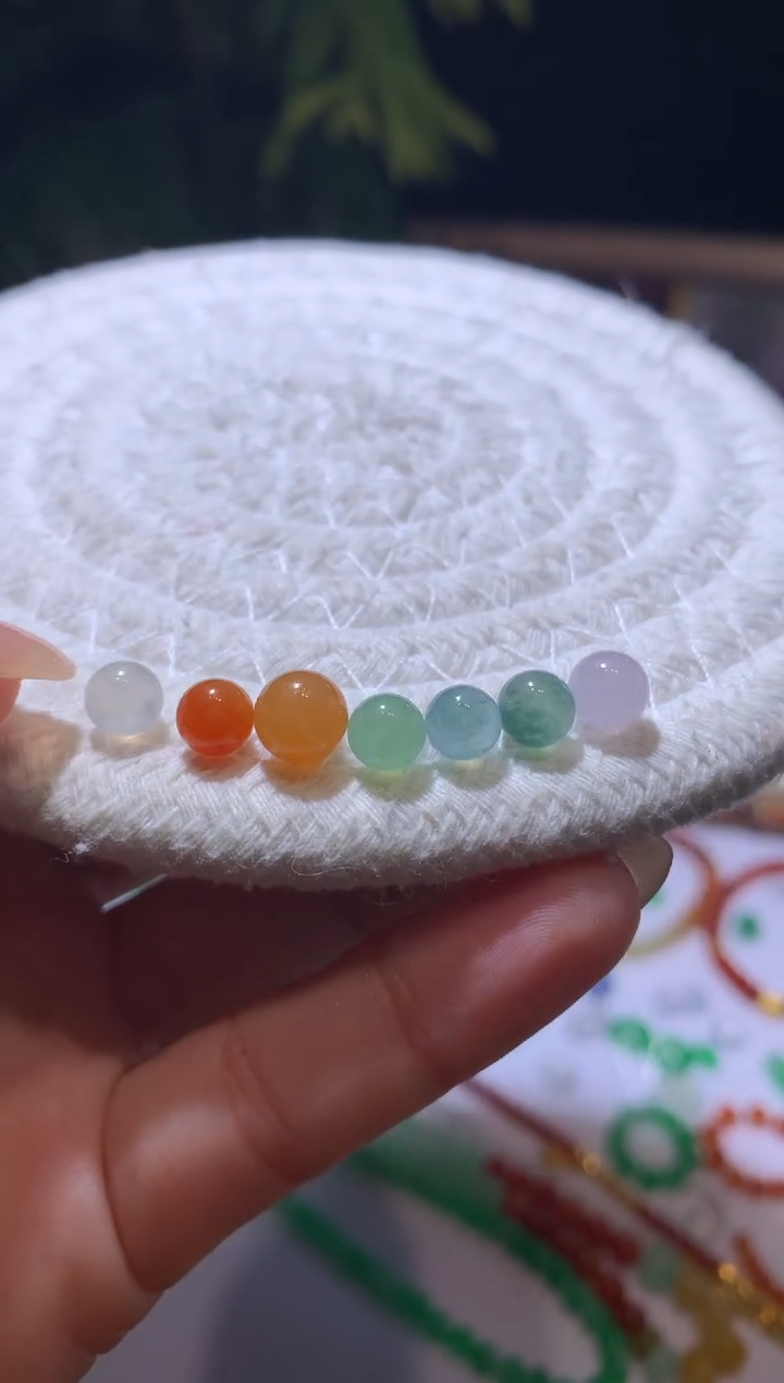 【闪购商品】定制翡翠未镶嵌6.2-7*七颗珠子880+88