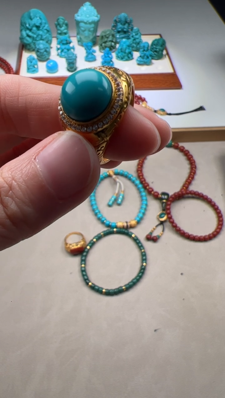 【闪购商品】绿松石配饰配饰18K金镶嵌配饰配饰