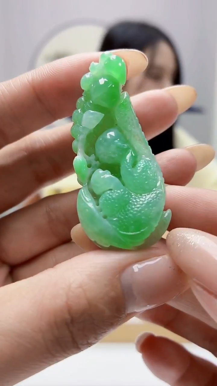 未镶嵌定制翡翠3495MM-毛货挂件44