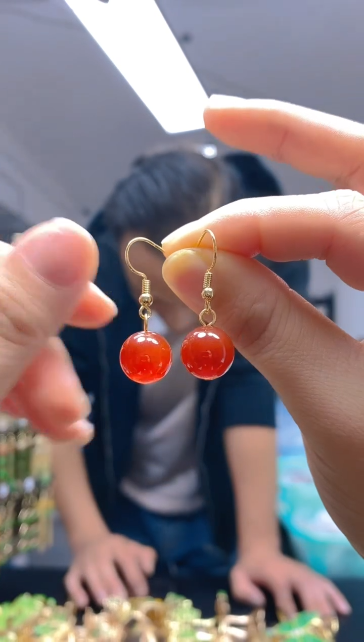 【闪购商品】玛瑙/玉髓耳饰合金015玛瑙饰品