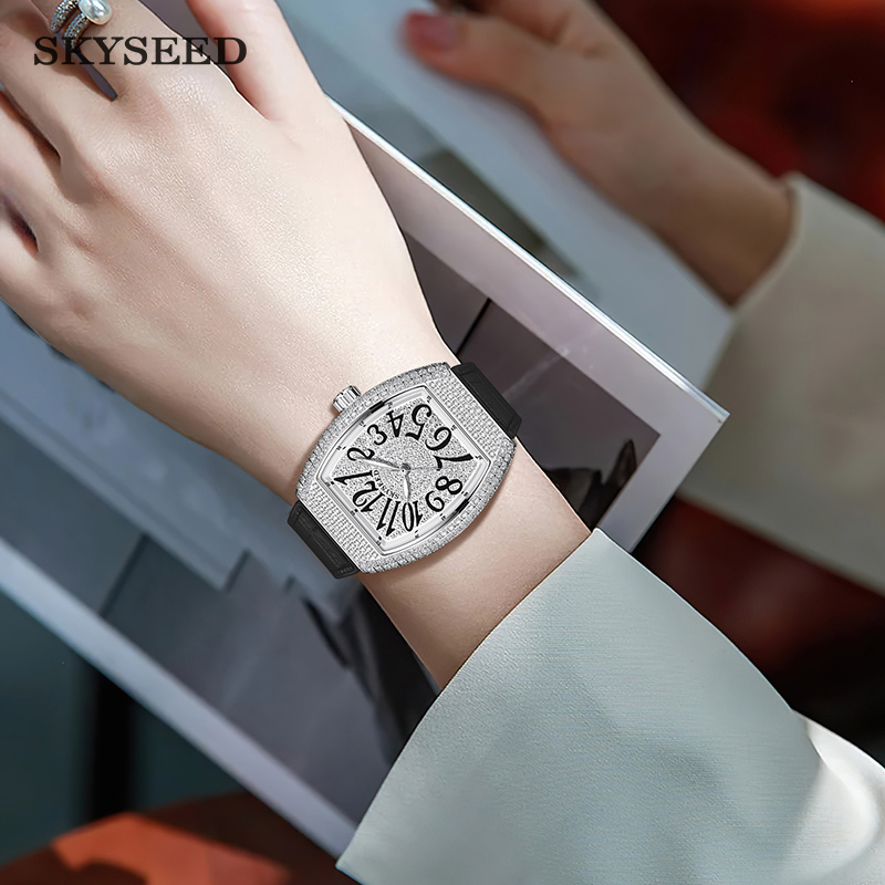 酒桶系列 女士全自动机械腕表豪镶满钻（夏天）