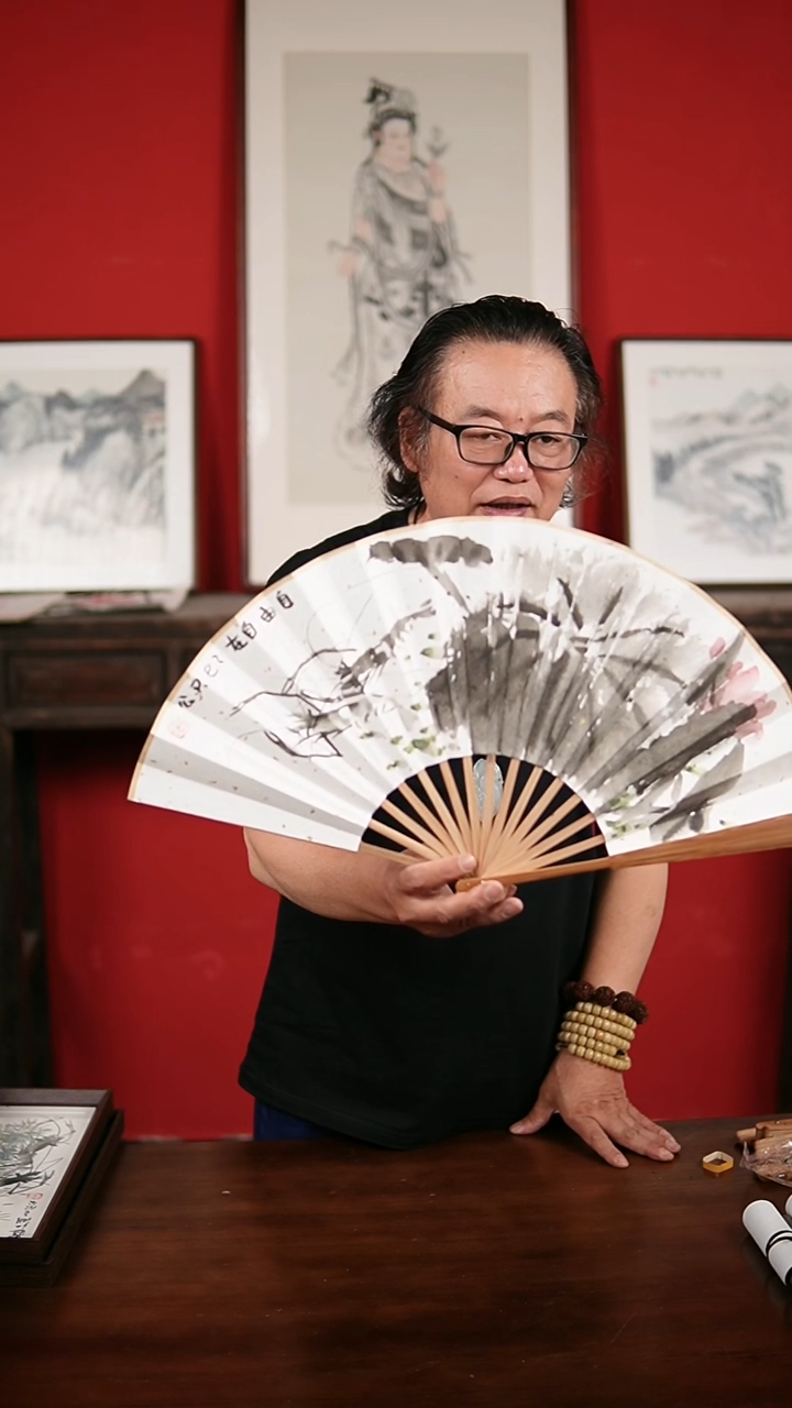 国画手绘手写-李庆云-10寸扇子