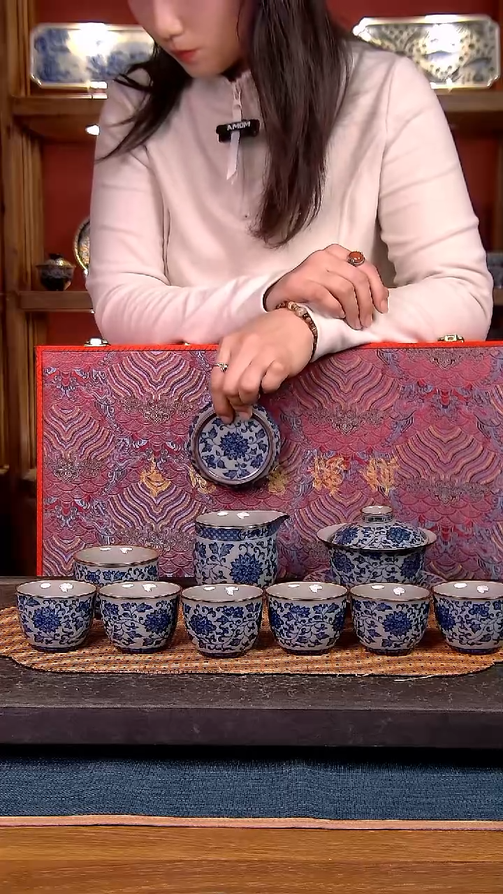 利****）简装家用款件套 老陶泥开片纹陶瓷茶具