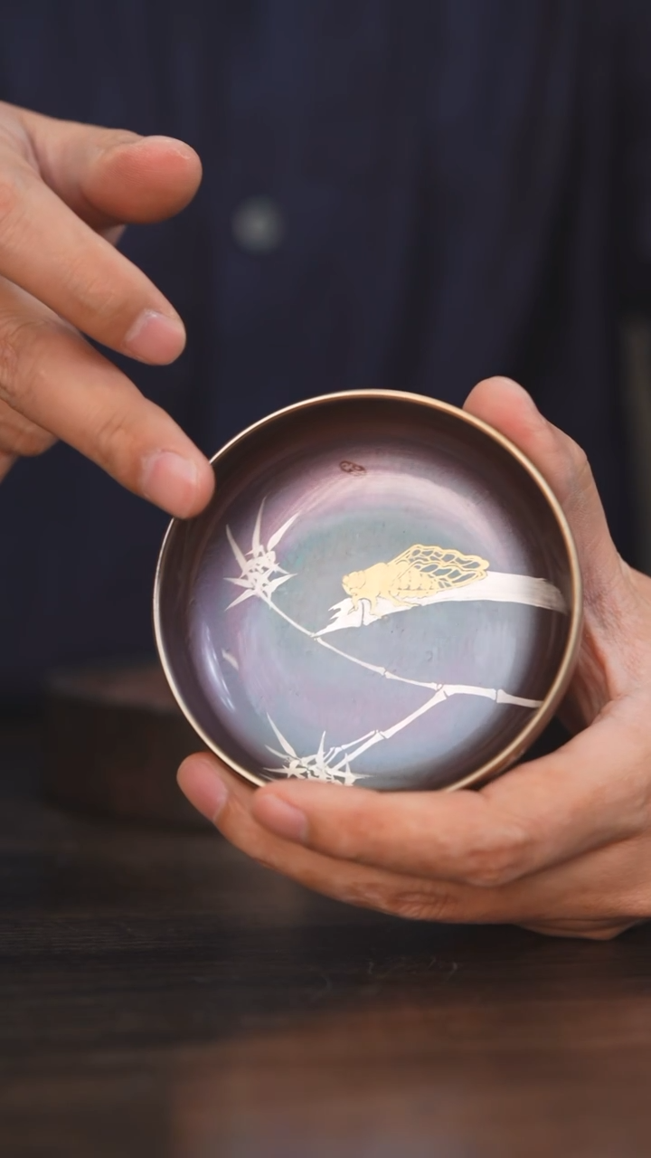 【闪购商品】杯66柴房陶瓷丨窑宝金蟾银竹普洱杯