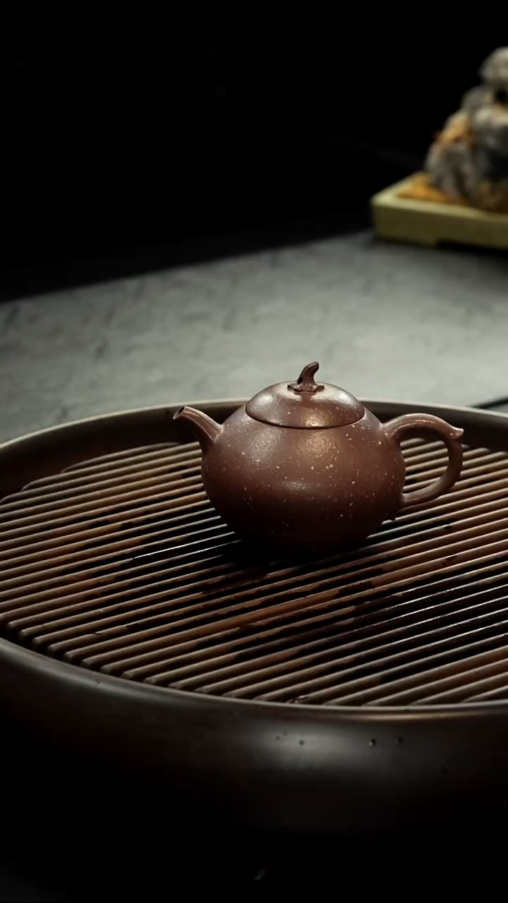 茶壶紫砂满天星 瓜钮壶