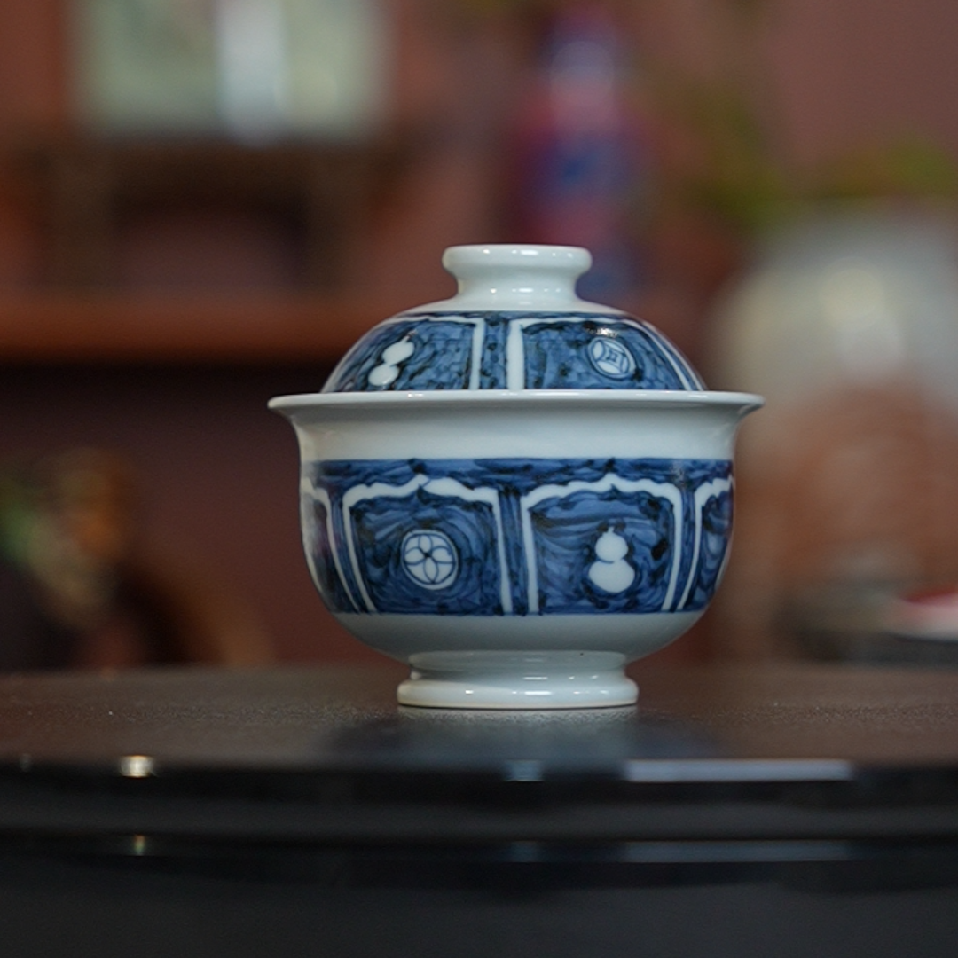 12.25/M50B11/甫生雅集/仿古青花盖碗