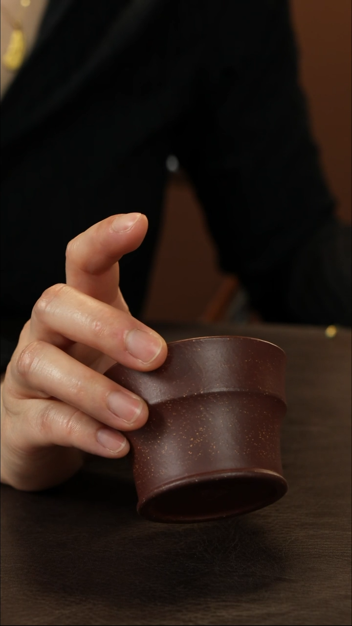 茶杯紫砂直播福利粗砂老紫泥主人杯