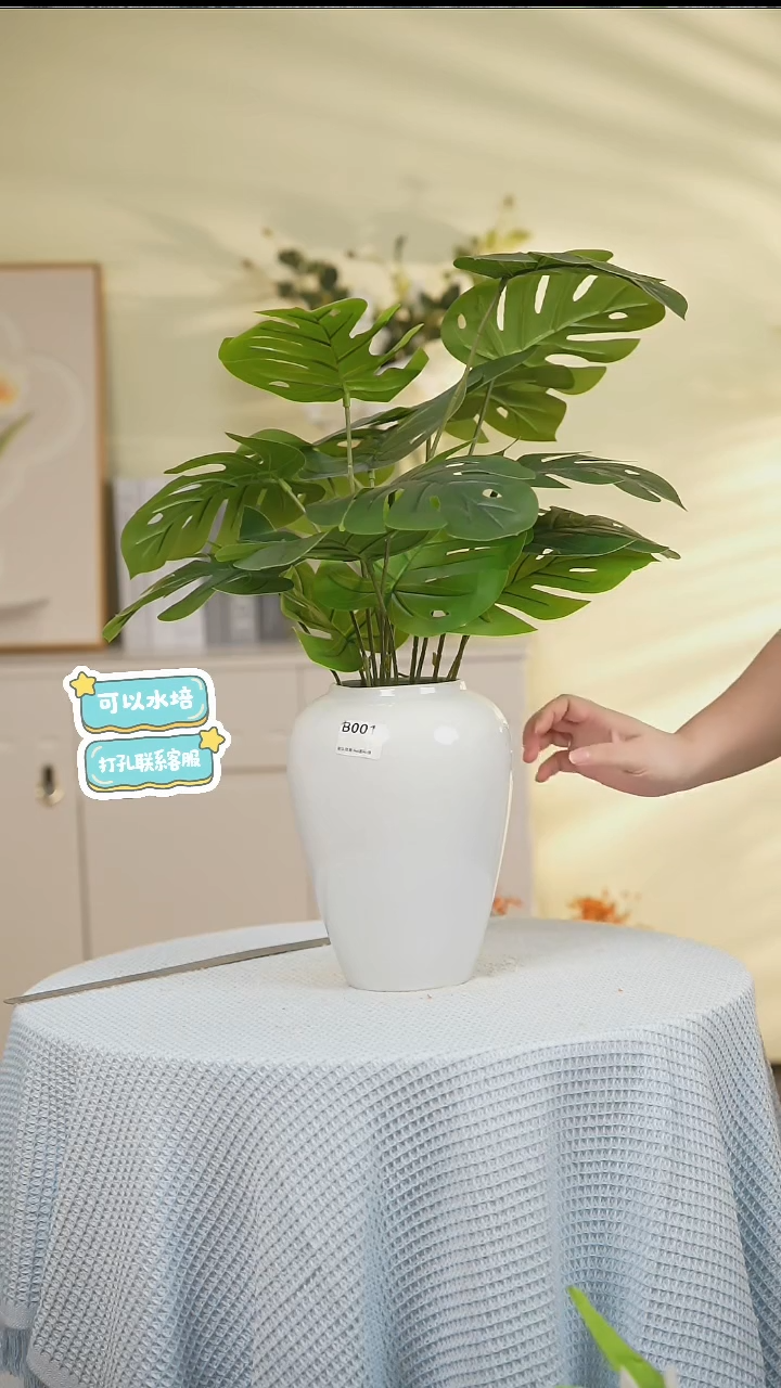 微瑕中款冰裂白景德镇高端陶瓷花瓶家居水培插花瓶