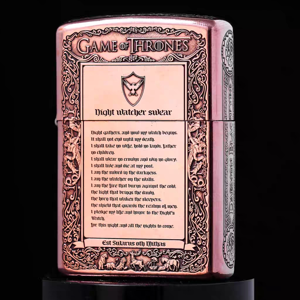 ZIPPO打火机正版紫铜套壳冰与火之歌3D浮雕重甲W版权力的游戏DYJ1