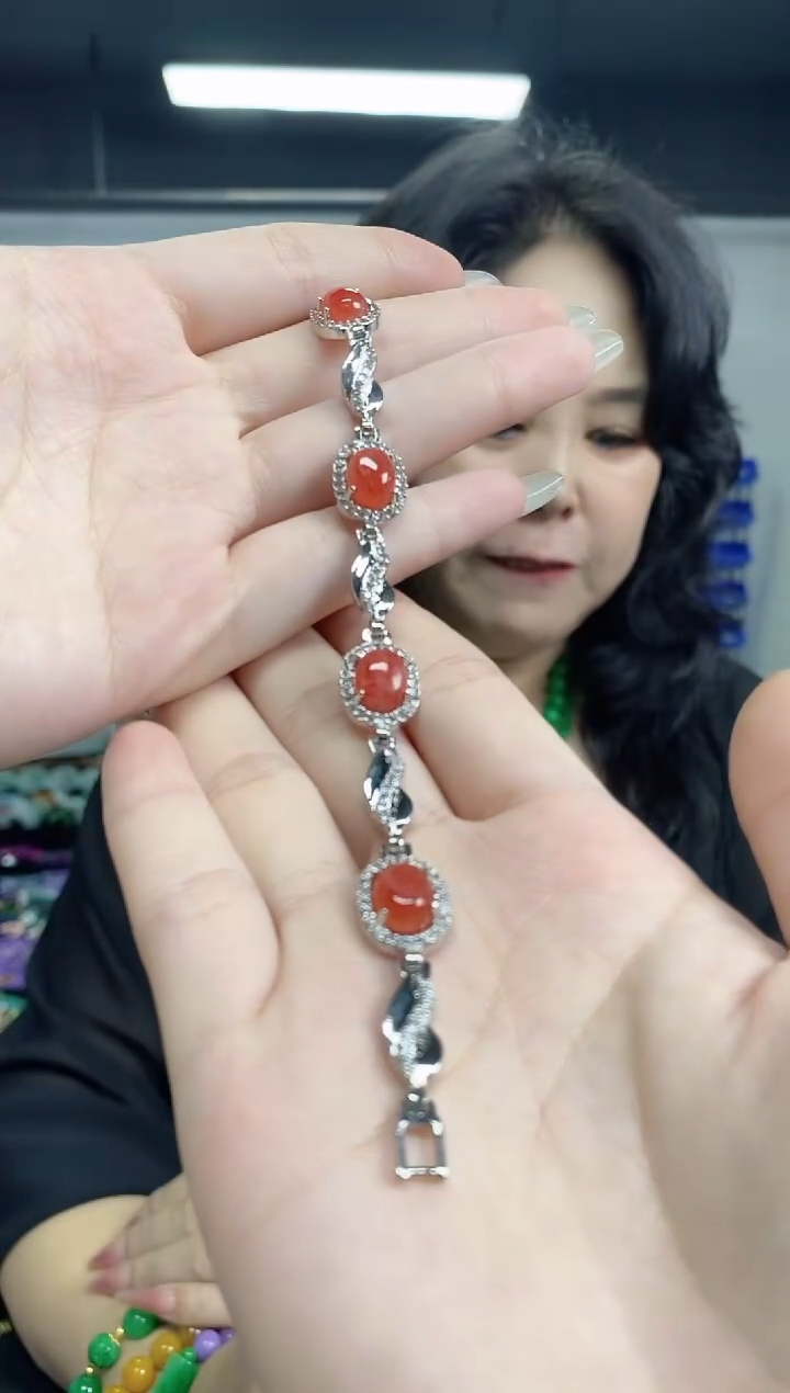 菱锰矿（红纹石）未镶嵌手串闪购链接 多样性发其一颜色微差