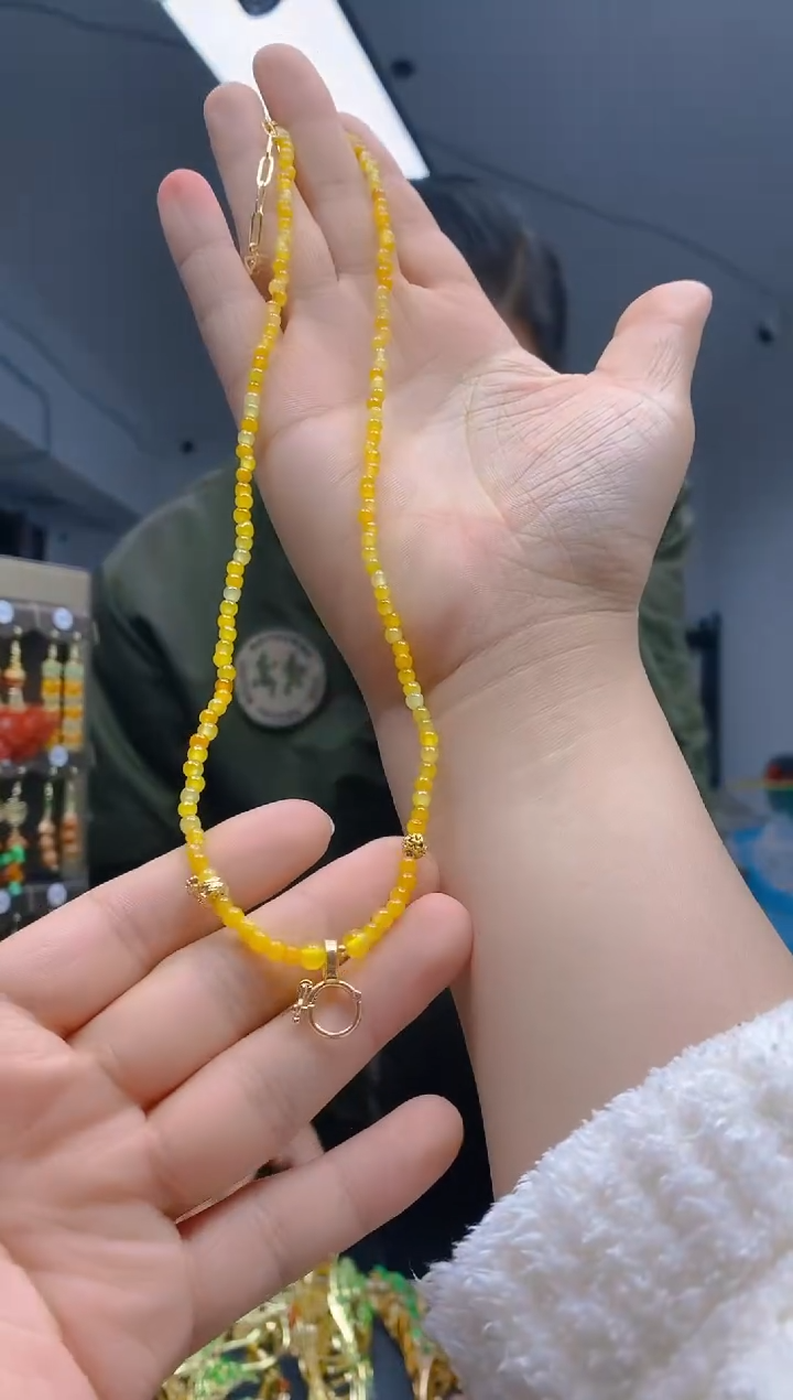 【闪购商品】翡翠耳饰合金250翡翠锁骨链