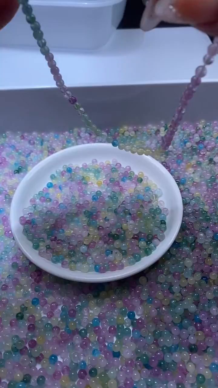 颈饰未镶嵌水晶W2525小灯泡彩虹碧玺4mm*40颗