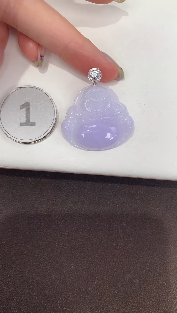 颈饰18K金镶嵌翡翠 天然缅甸a货翡翠