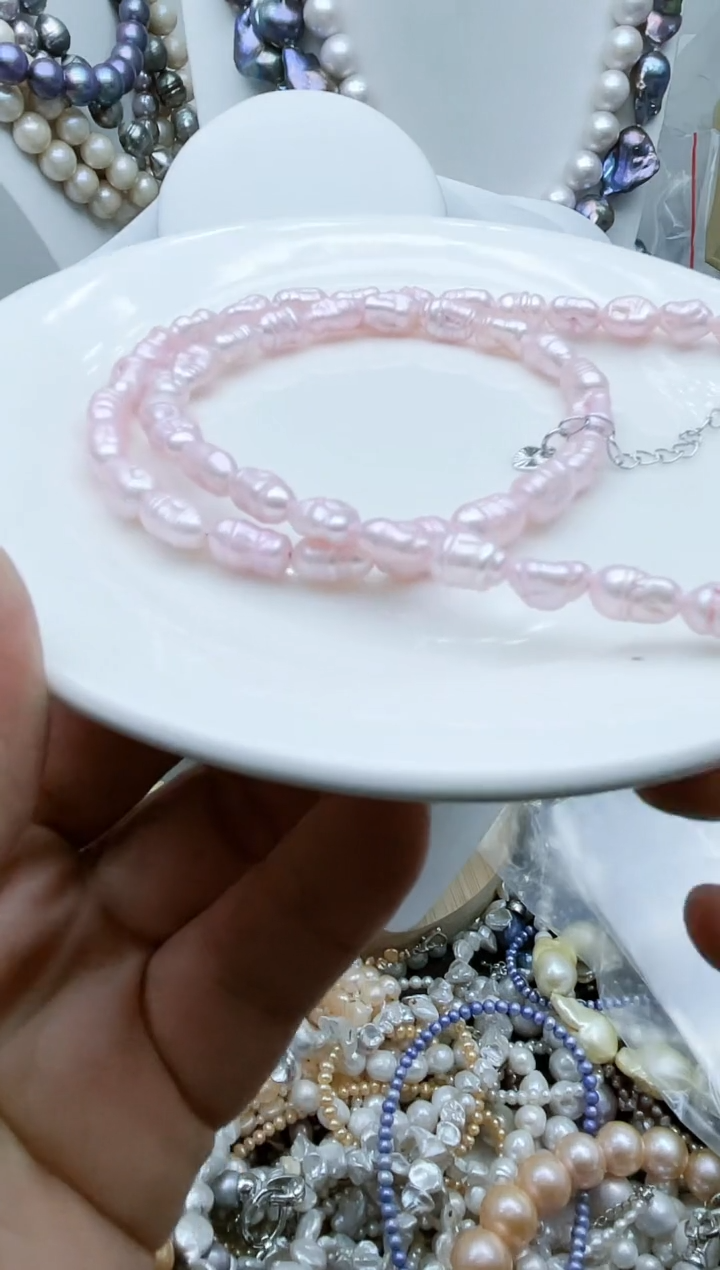 【闪购商品】淡水珍珠颈饰钛钢1