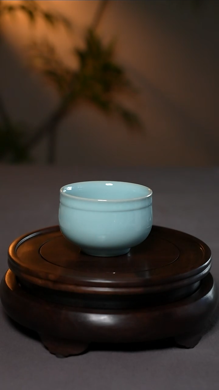上品天青釉原产地福满杯
