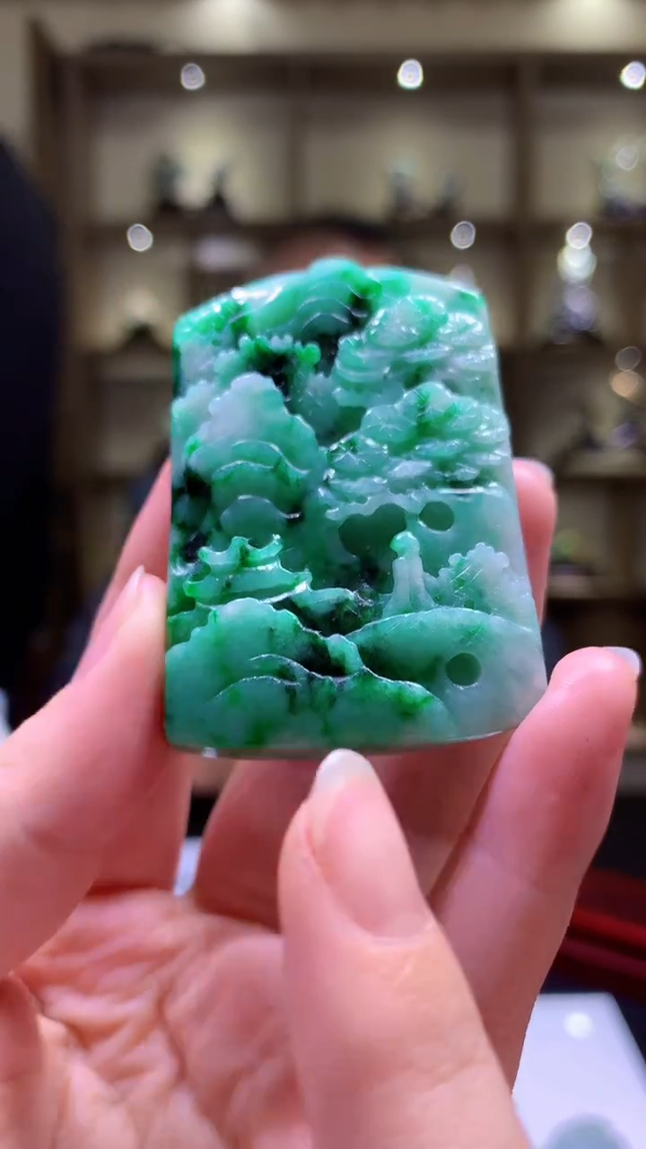 【闪购商品】定制翡翠未镶嵌8054yx-毛货挂件48