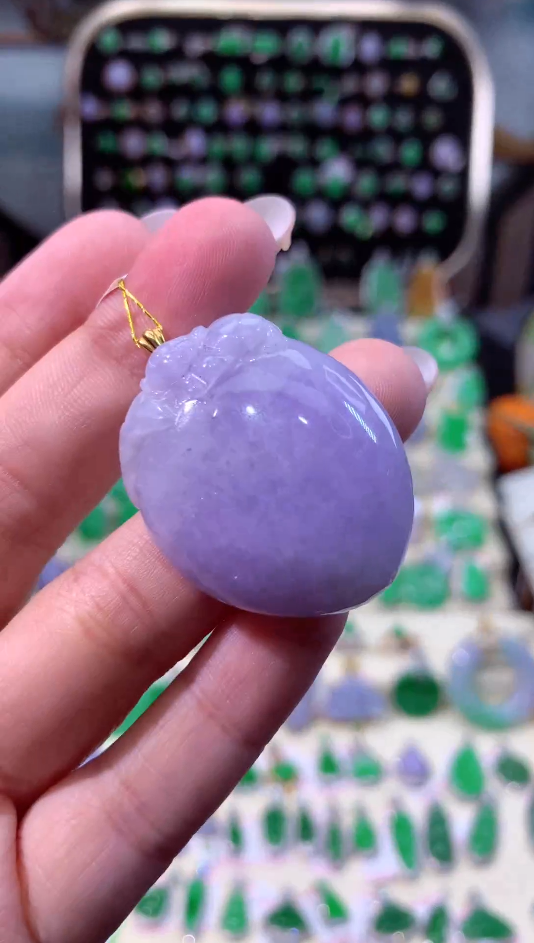 【闪购商品】翡翠颈饰18K金镶嵌缅甸天然A货翡翠