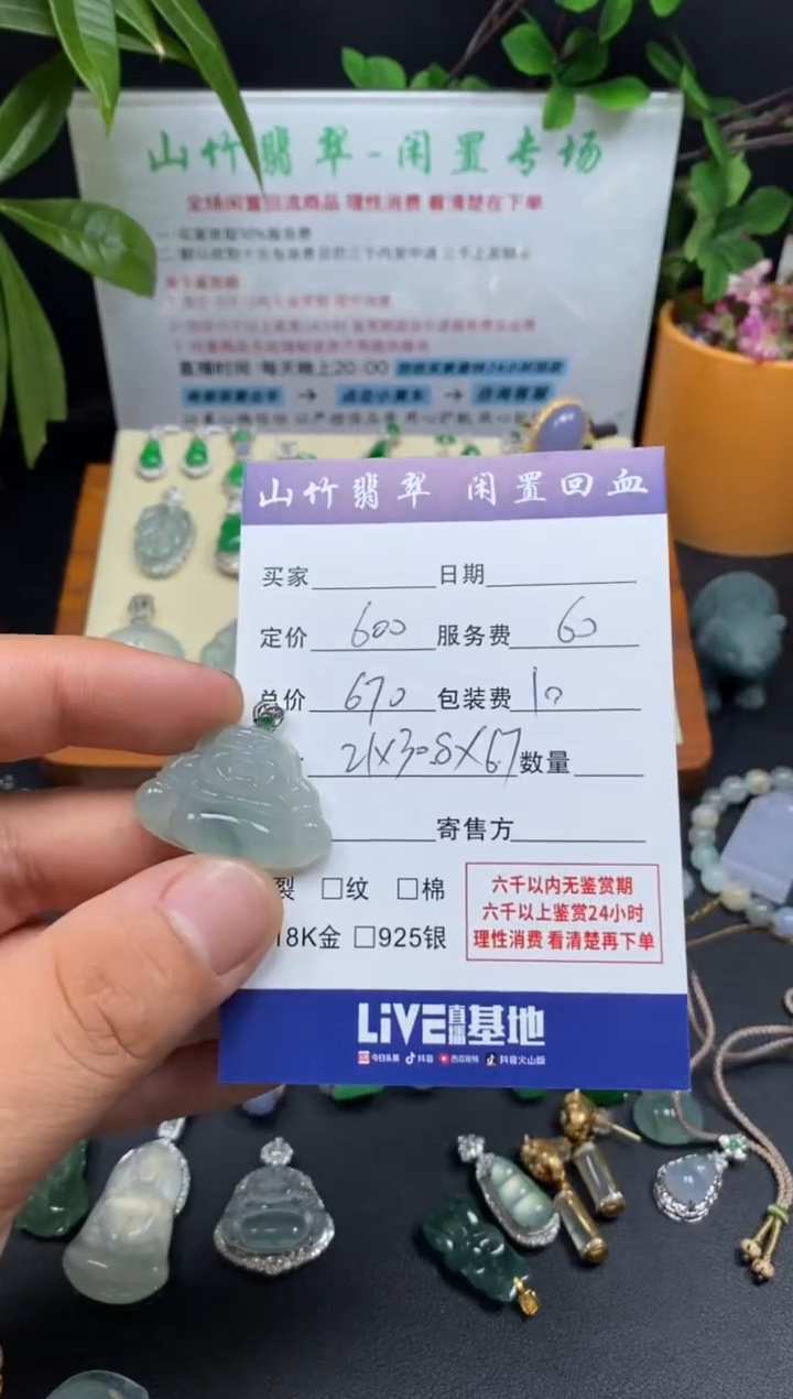 颈饰18K金镶嵌翡翠3001768