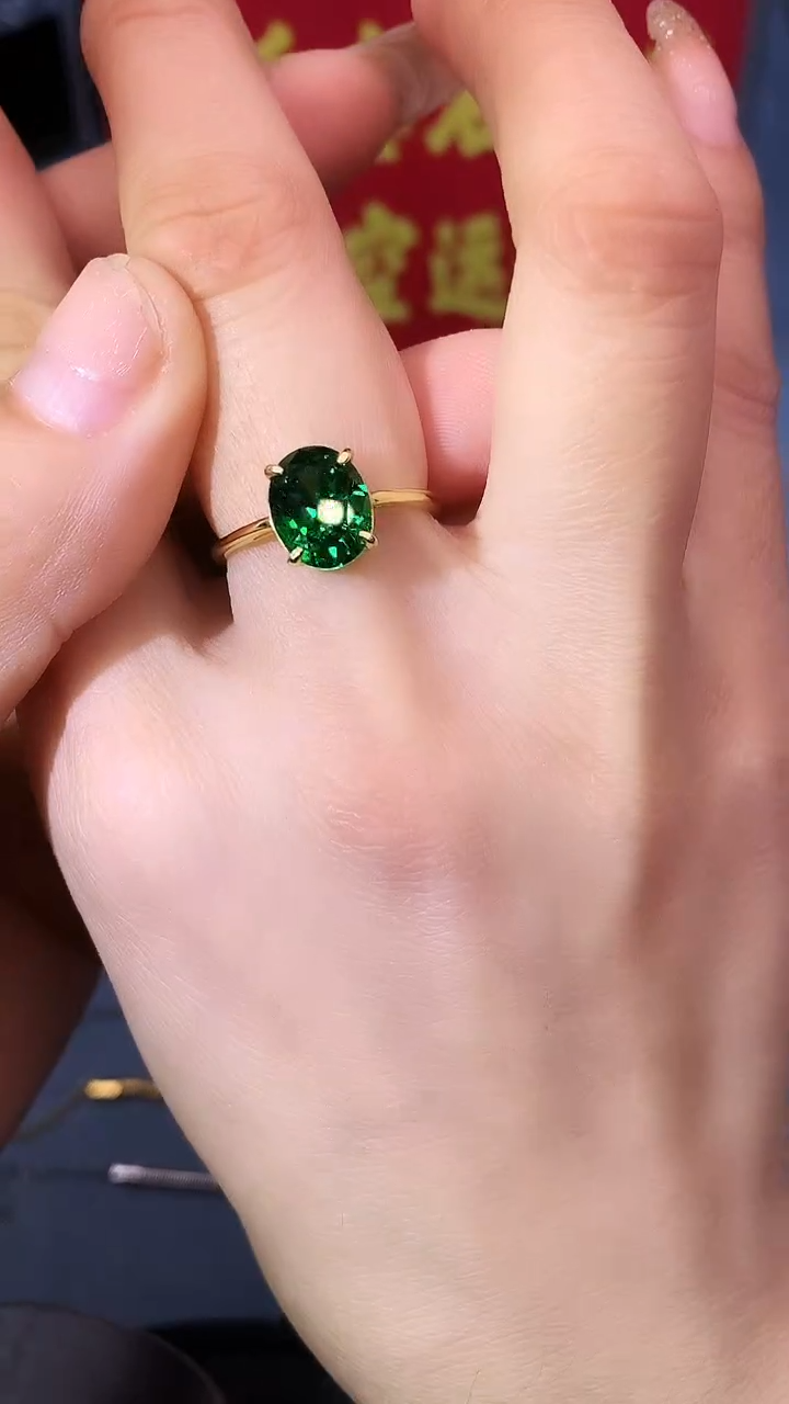 【闪购商品】透辉石戒指银S925镶嵌1111111