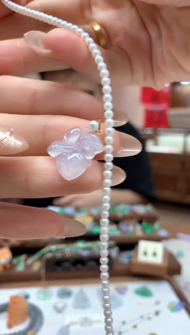 【闪购商品】翡翠吊坠(不含链)18K金镶嵌天使