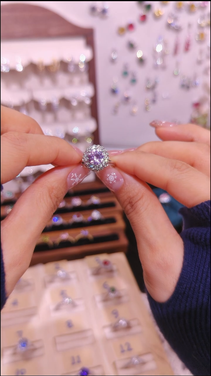 合金无粉色戒指 