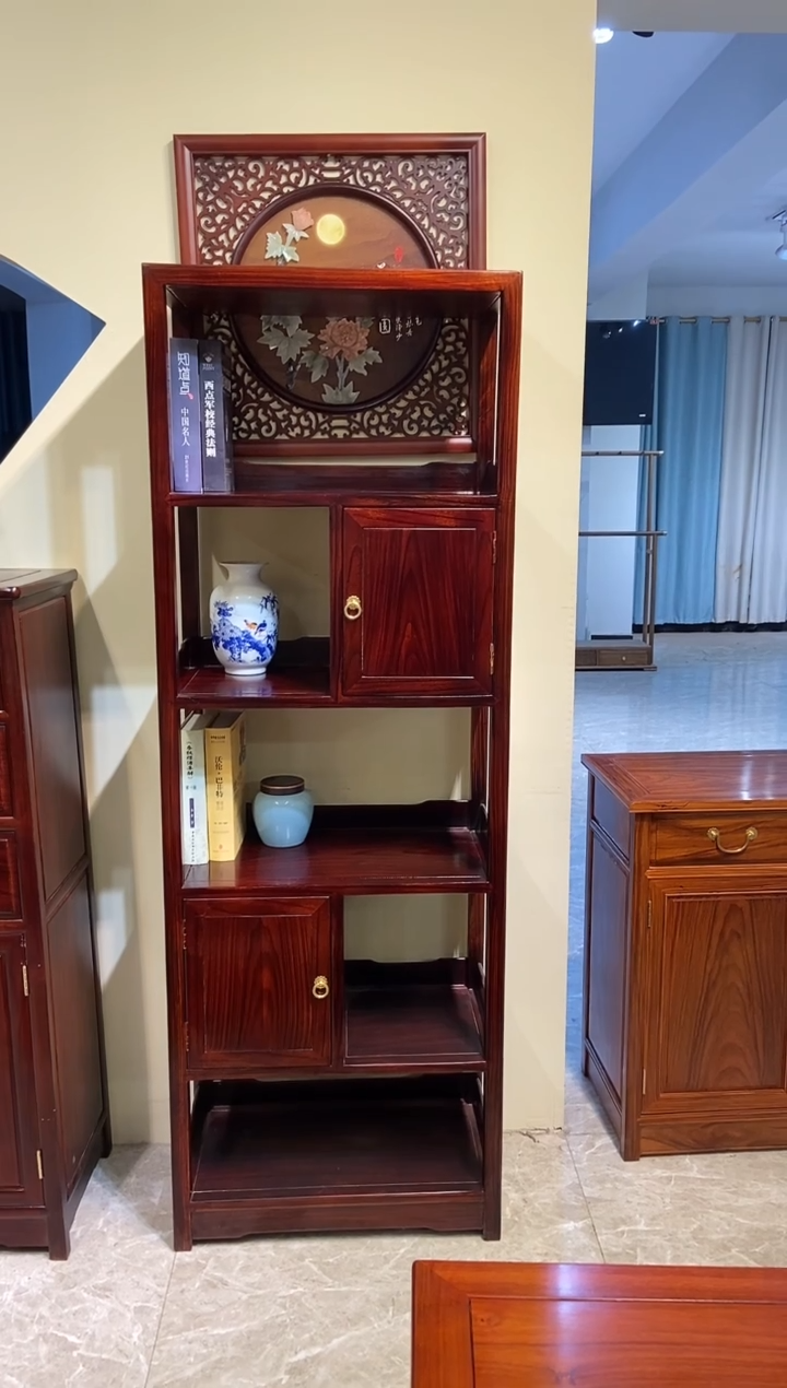 黑酸枝木类成套家具小博古架