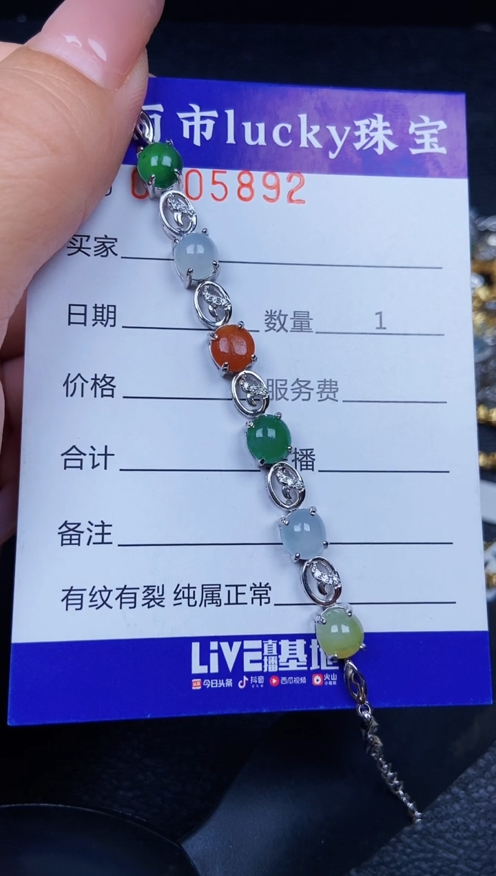 翡翠银S925镶嵌颈饰5892
