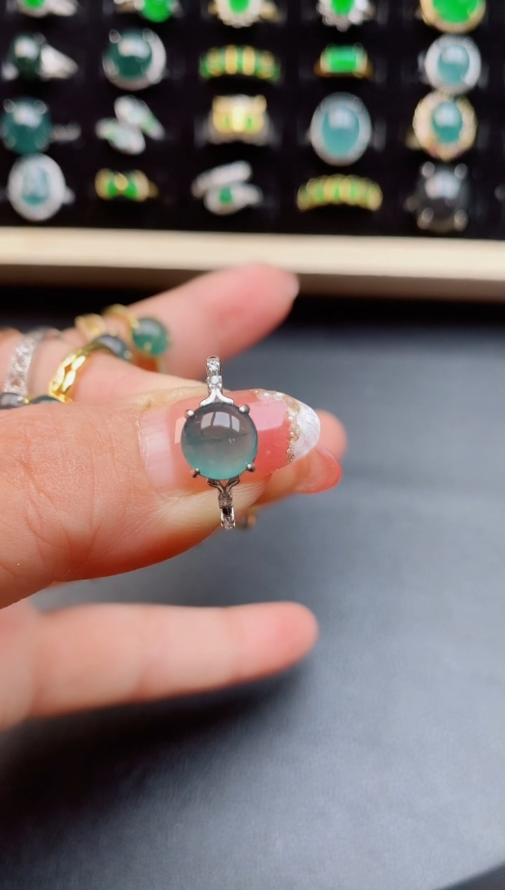 【闪购商品】翡翠戒指银S925镶嵌12121