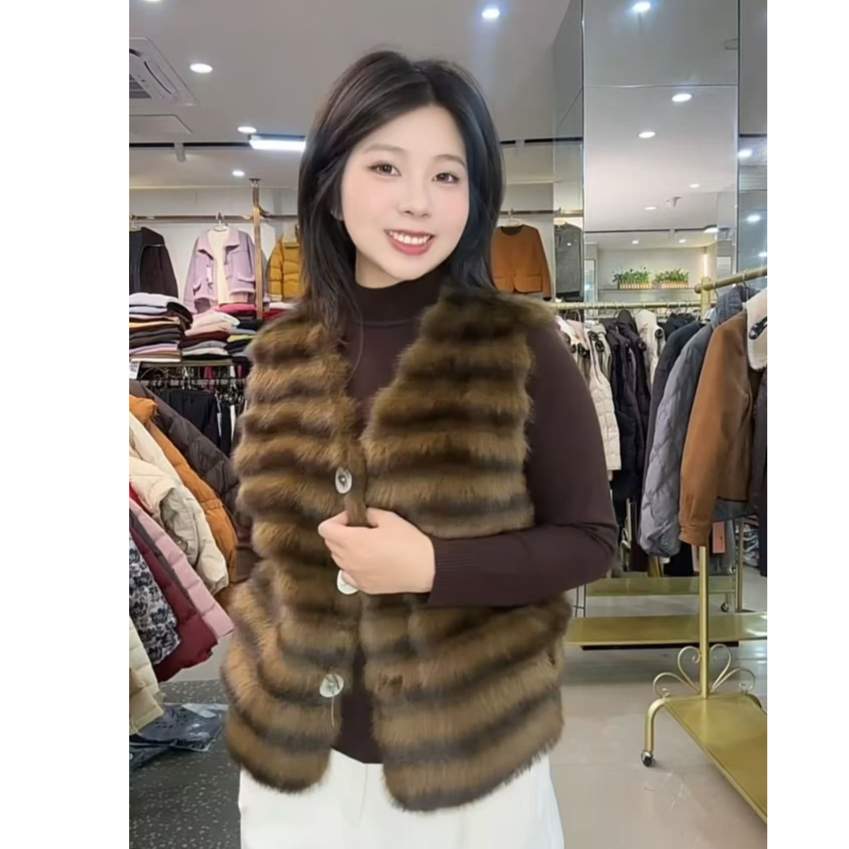 祥好服饰  时尚气质高贵高级感毛绒马甲  602