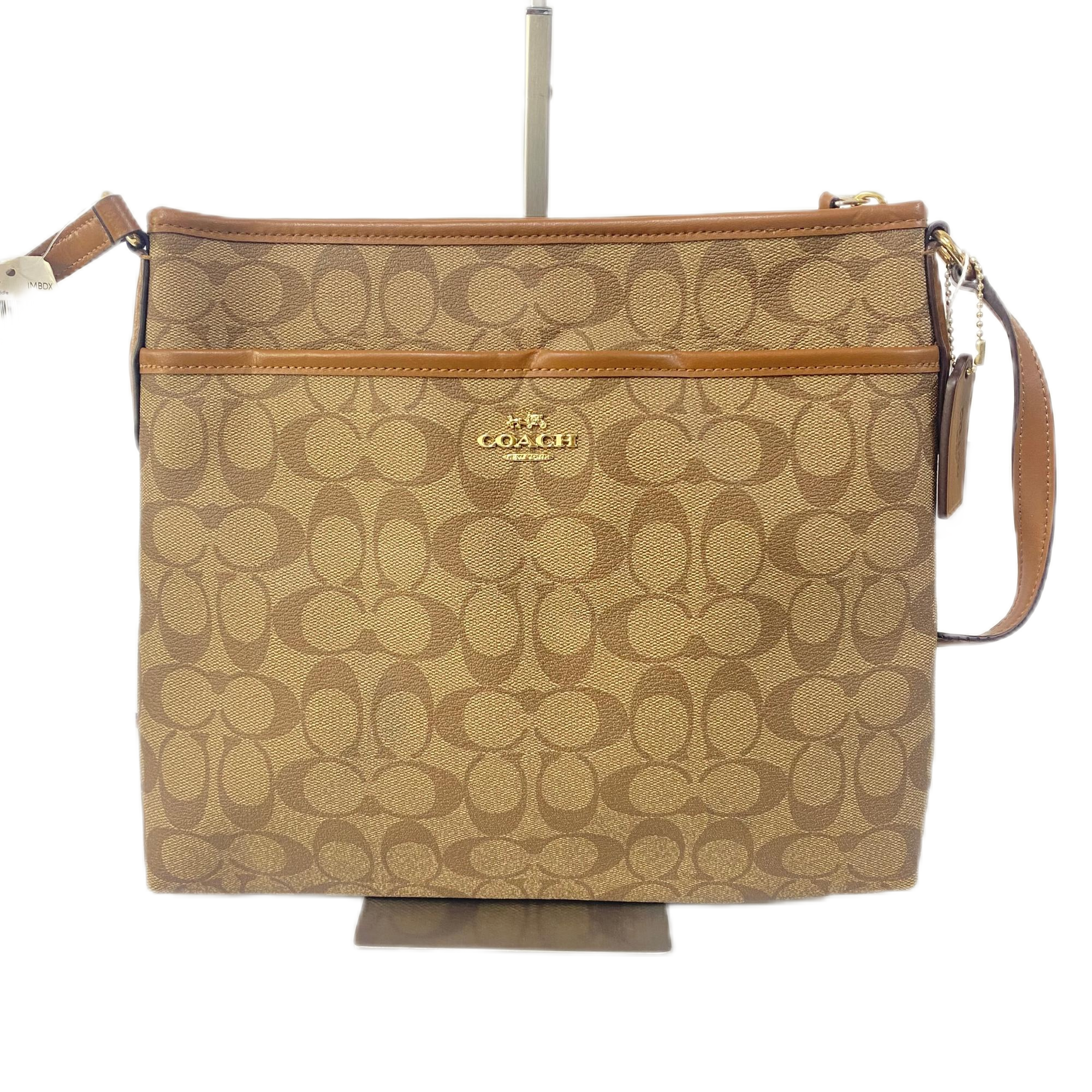 95新 COACH/蔻驰 经典老花PVC拼皮单肩斜挎包 AF-10353-D