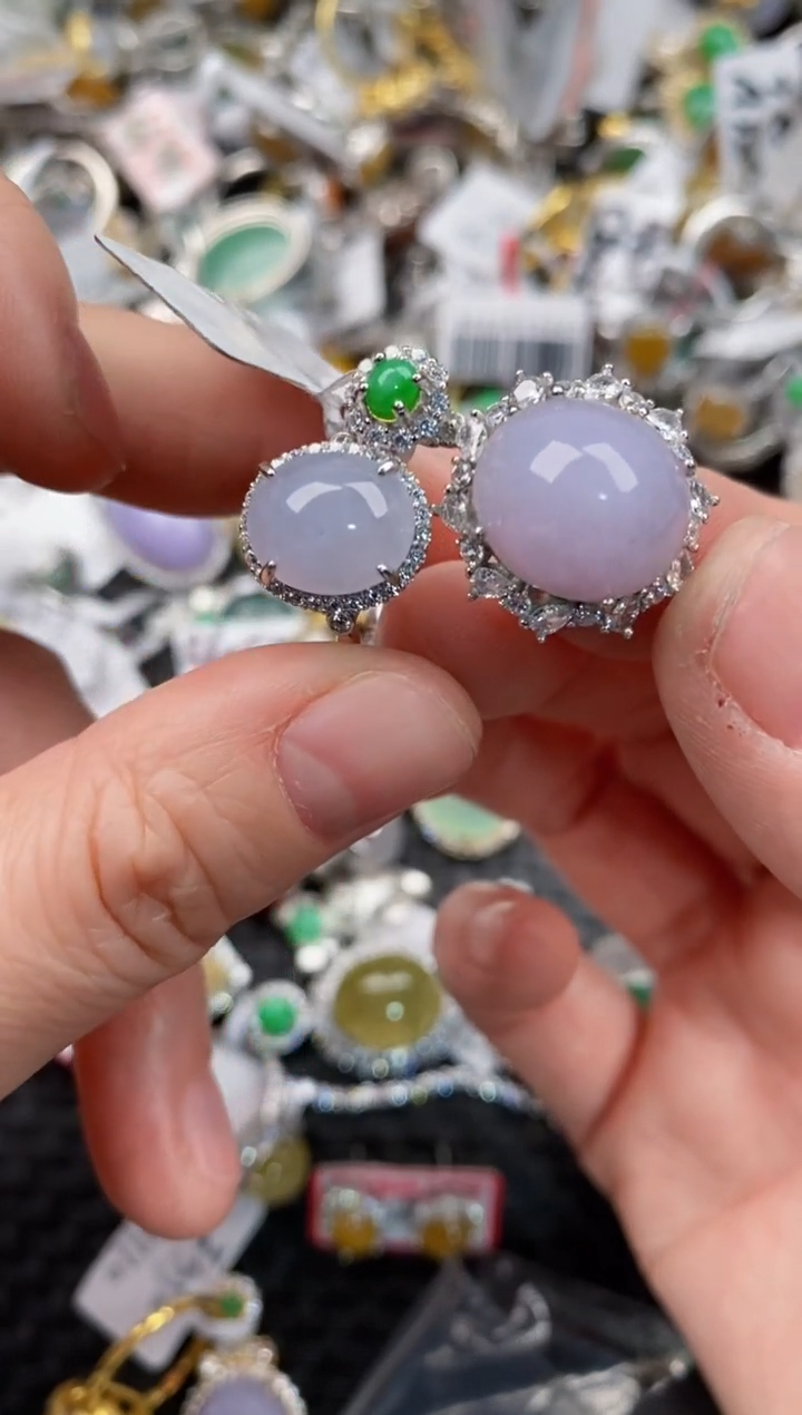 银S925镶嵌戒指翡翠999              6