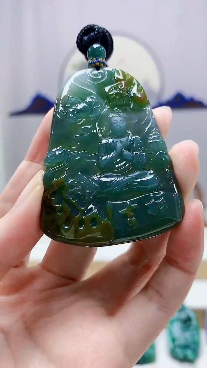 未镶嵌定制翡翠4917zm-毛货挂件人物175