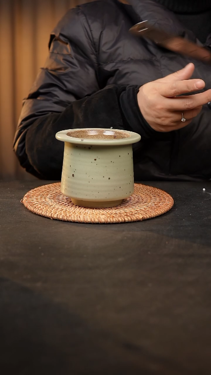 【闪购商品】瓷片泥泥手工花盆口8高10