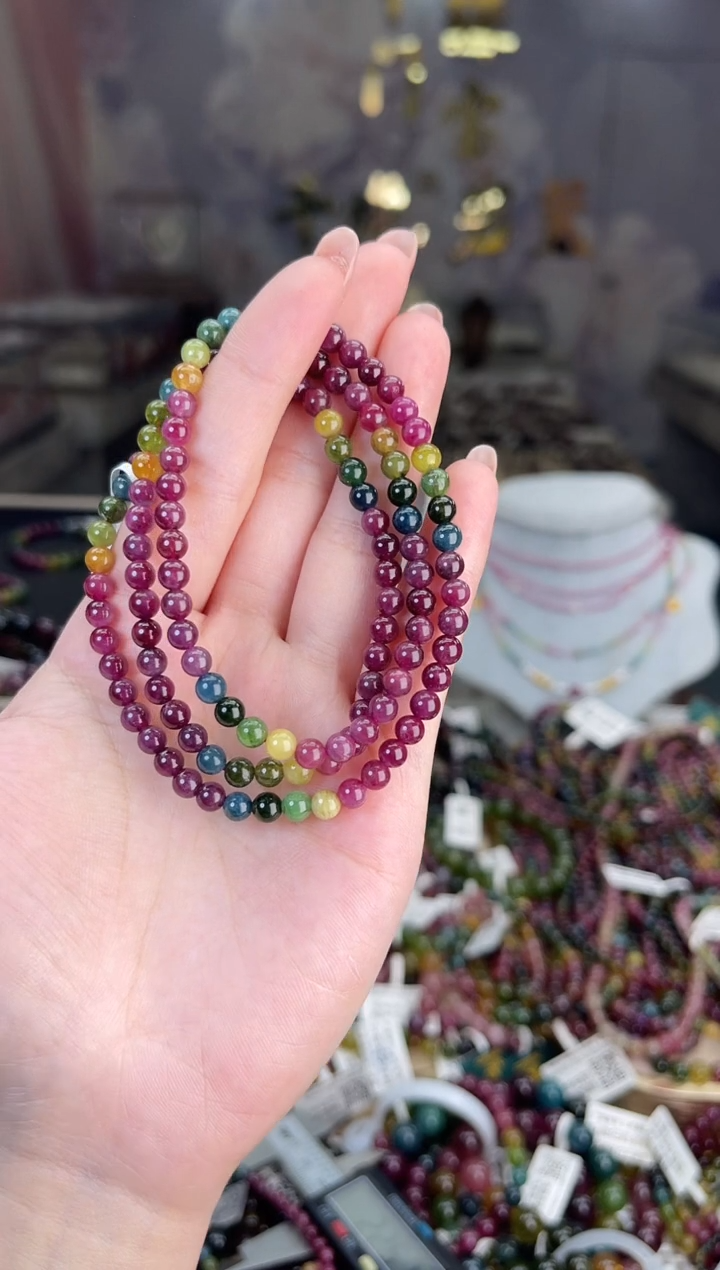 【闪购商品】碧玺/未镶嵌4mm+碧玺多圈多样性发货