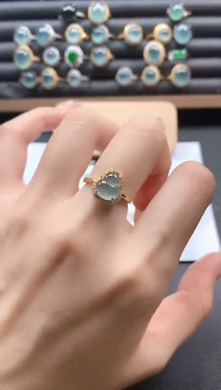 银S925镶嵌戒指翡翠5151-10