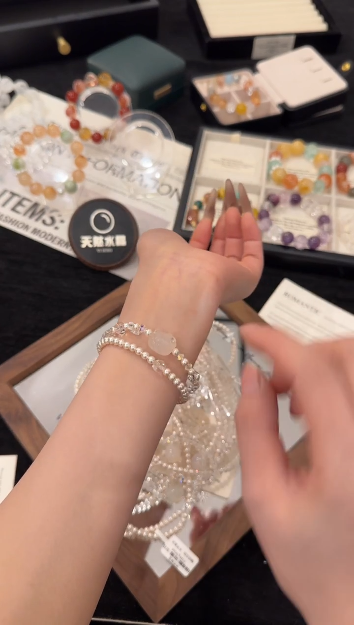 未镶嵌手链水晶kitty双圈x3401