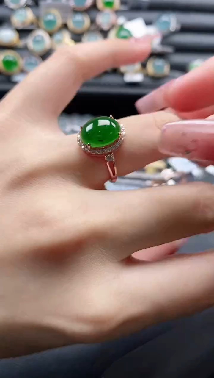 【闪购商品】翡翠戒指银S925镶嵌1111