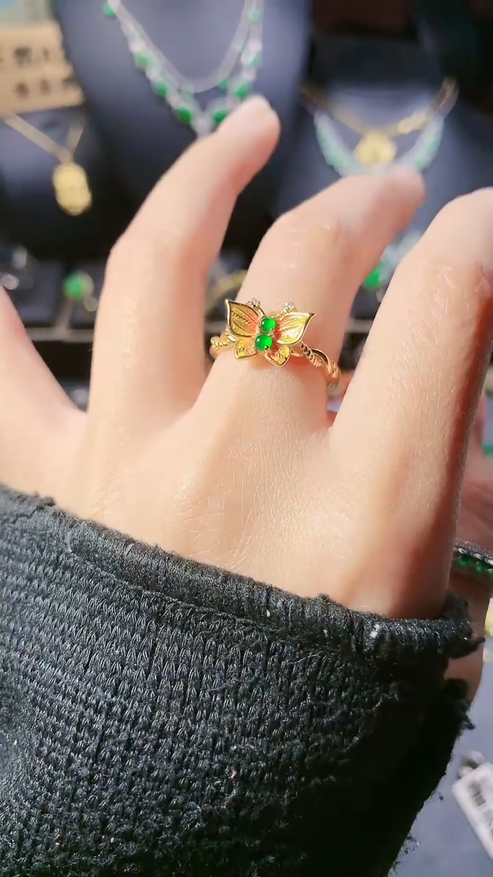 【闪购商品】翡翠戒指银S925镶嵌戒指