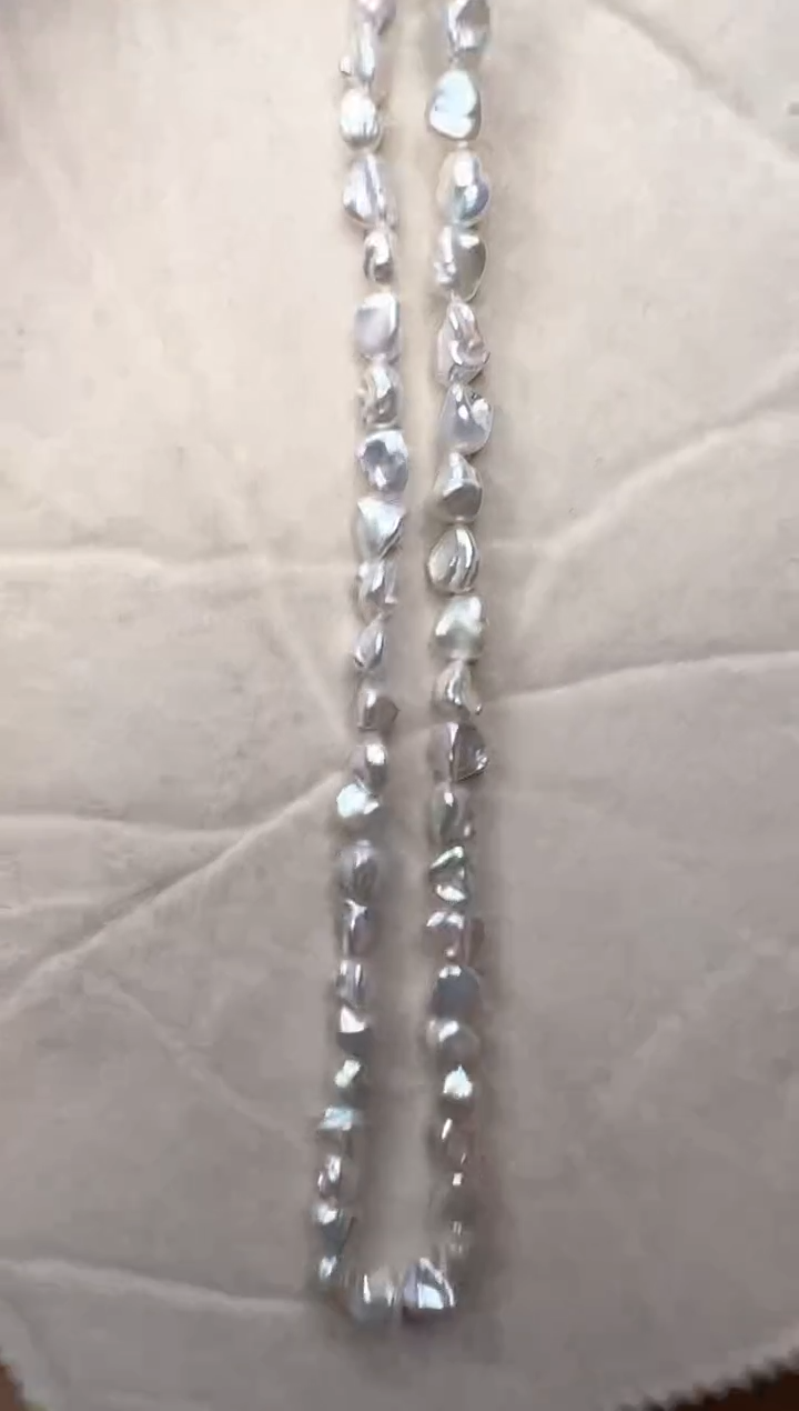 【闪购商品】淡水珍珠颈饰银S925镶嵌17号极光碎银子项链