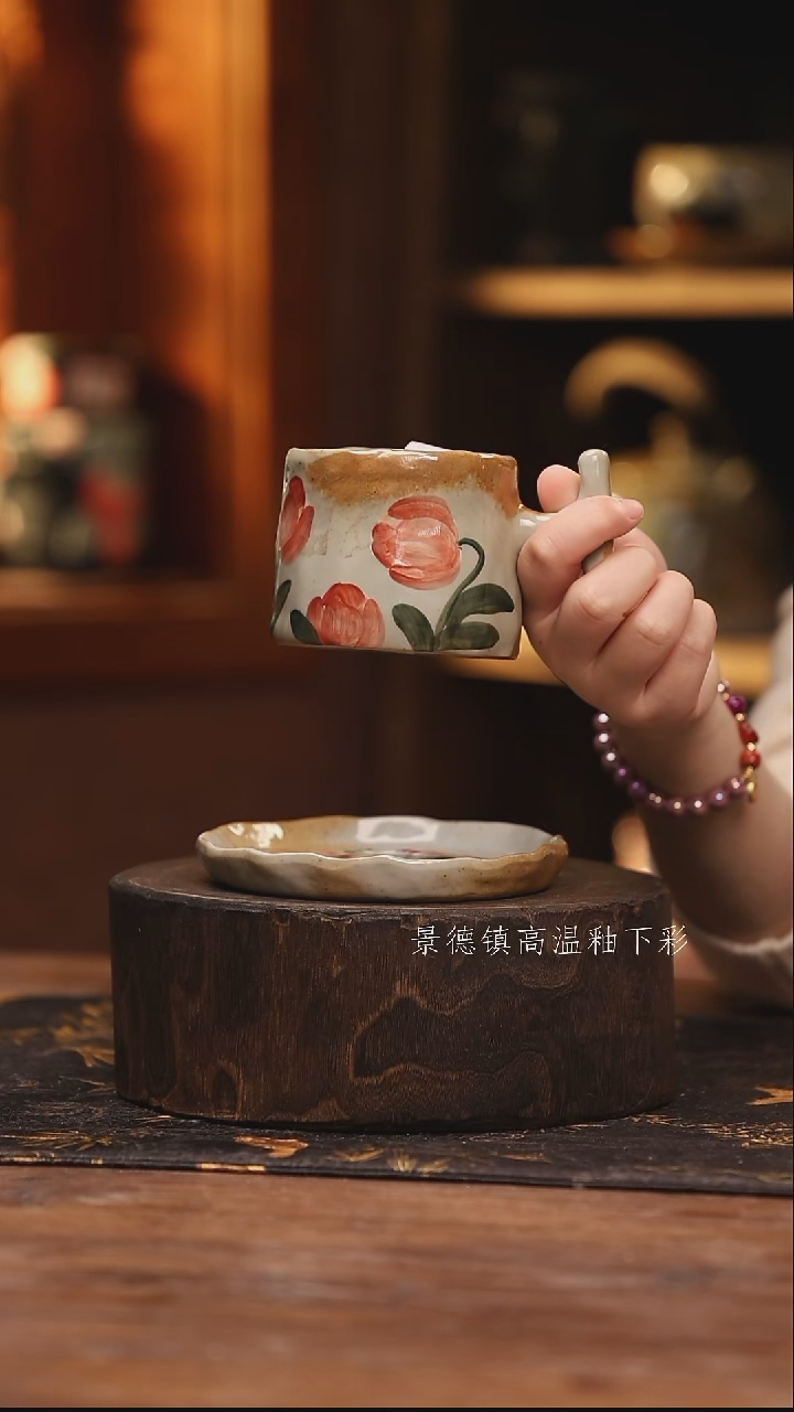 陶瓷景德镇高温釉下手绘陶瓷@L003@