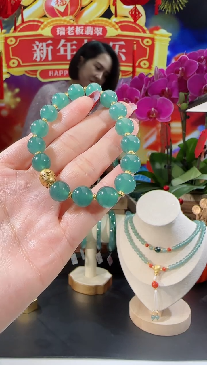 【闪购商品】翡翠手串银S925镶嵌手串多样性发一