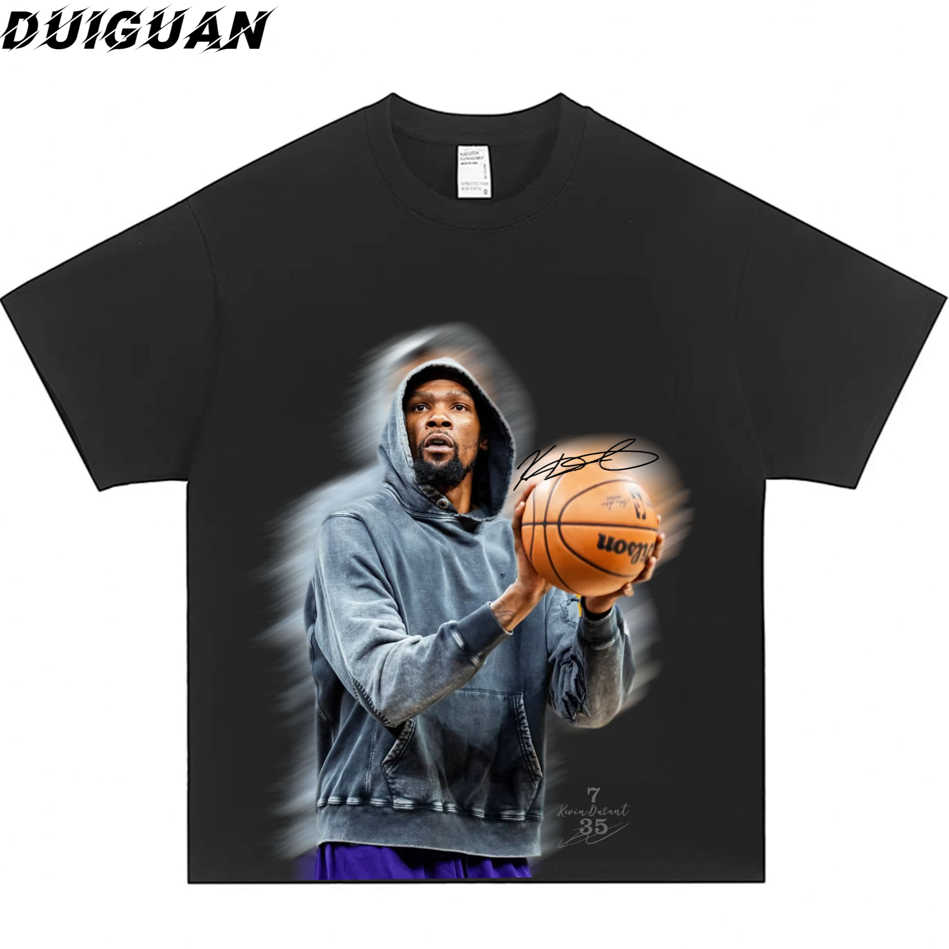 （DUIGUAN）杜兰特-美式T桖印花休闲潮流运动纯棉美式短袖男款