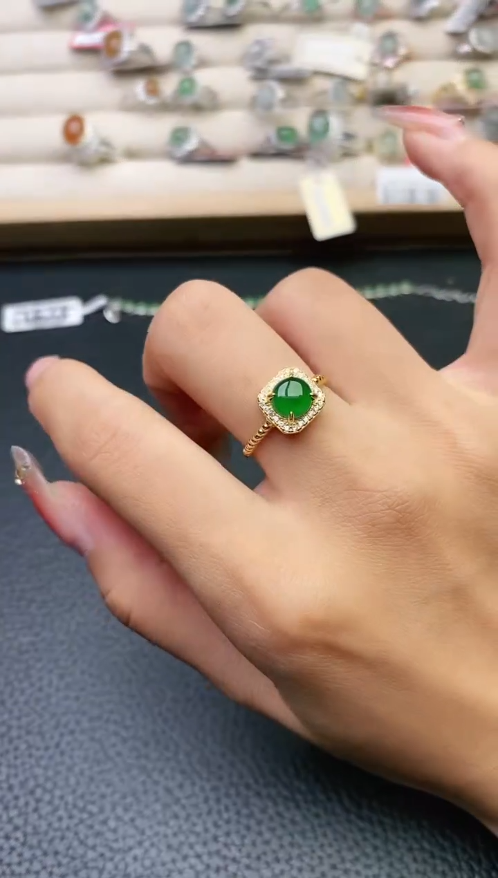 【闪购商品】翡翠戒指银S925镶嵌1111