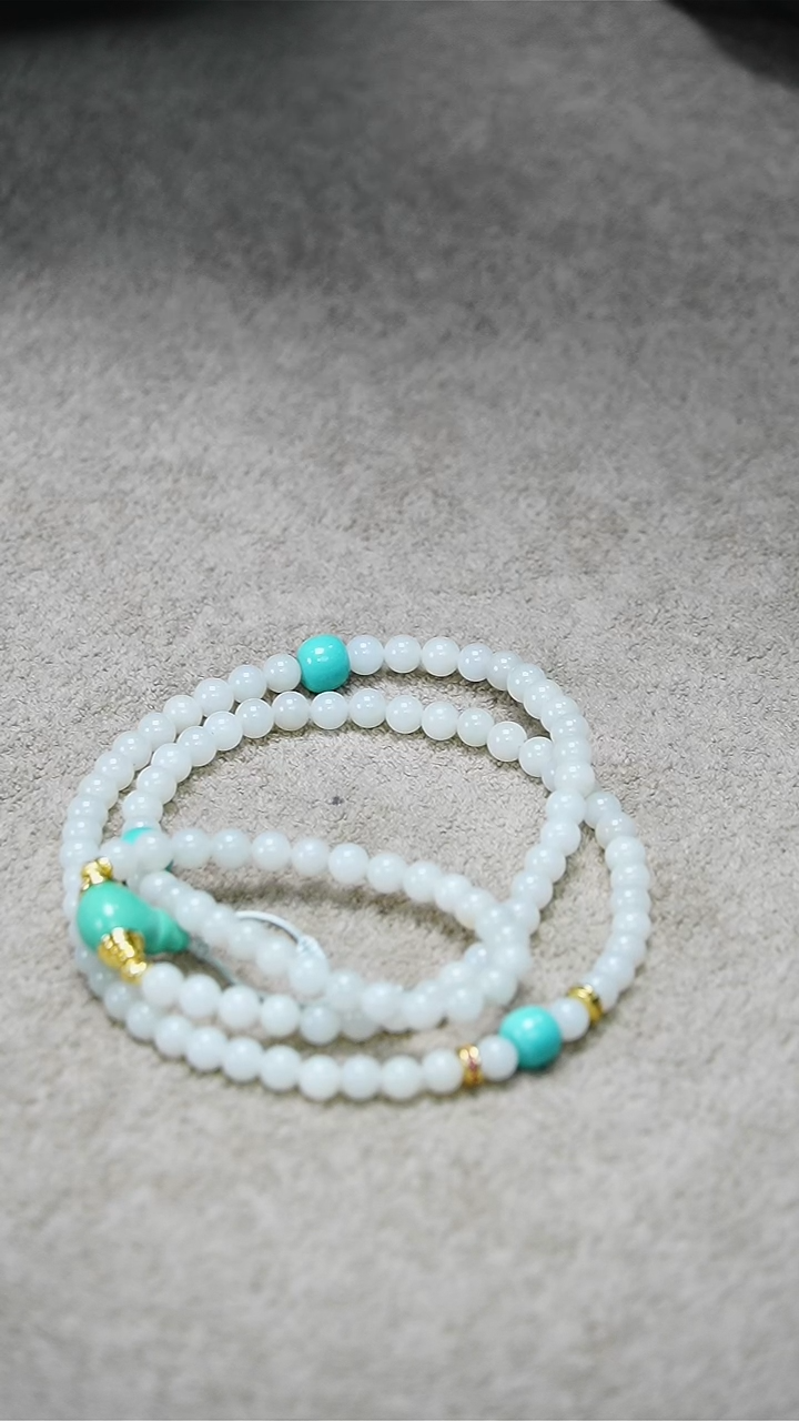 未镶嵌和田玉（糖玉）手链和田玉 米达 108 卡6