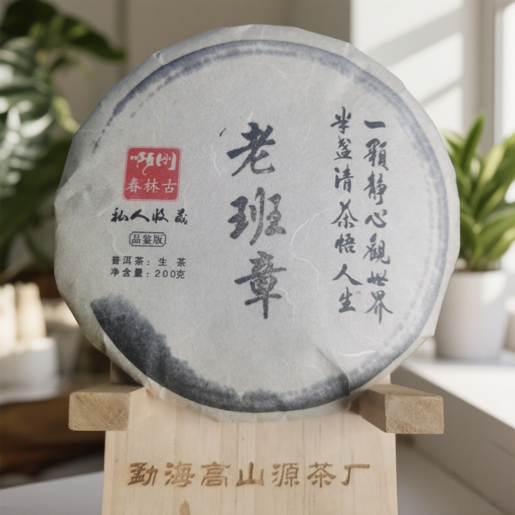 老班章春林古大黑条200克普洱茶生茶回甘生津               