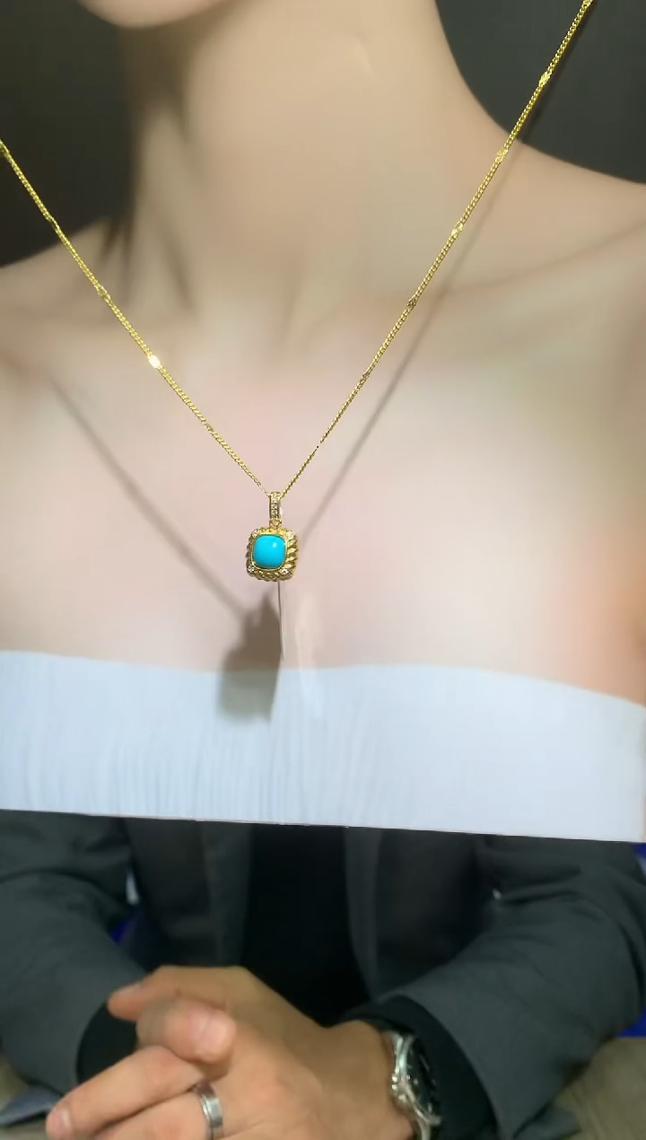 银S925镶嵌绿松石吊坠(赠链)【宝石世家严选】