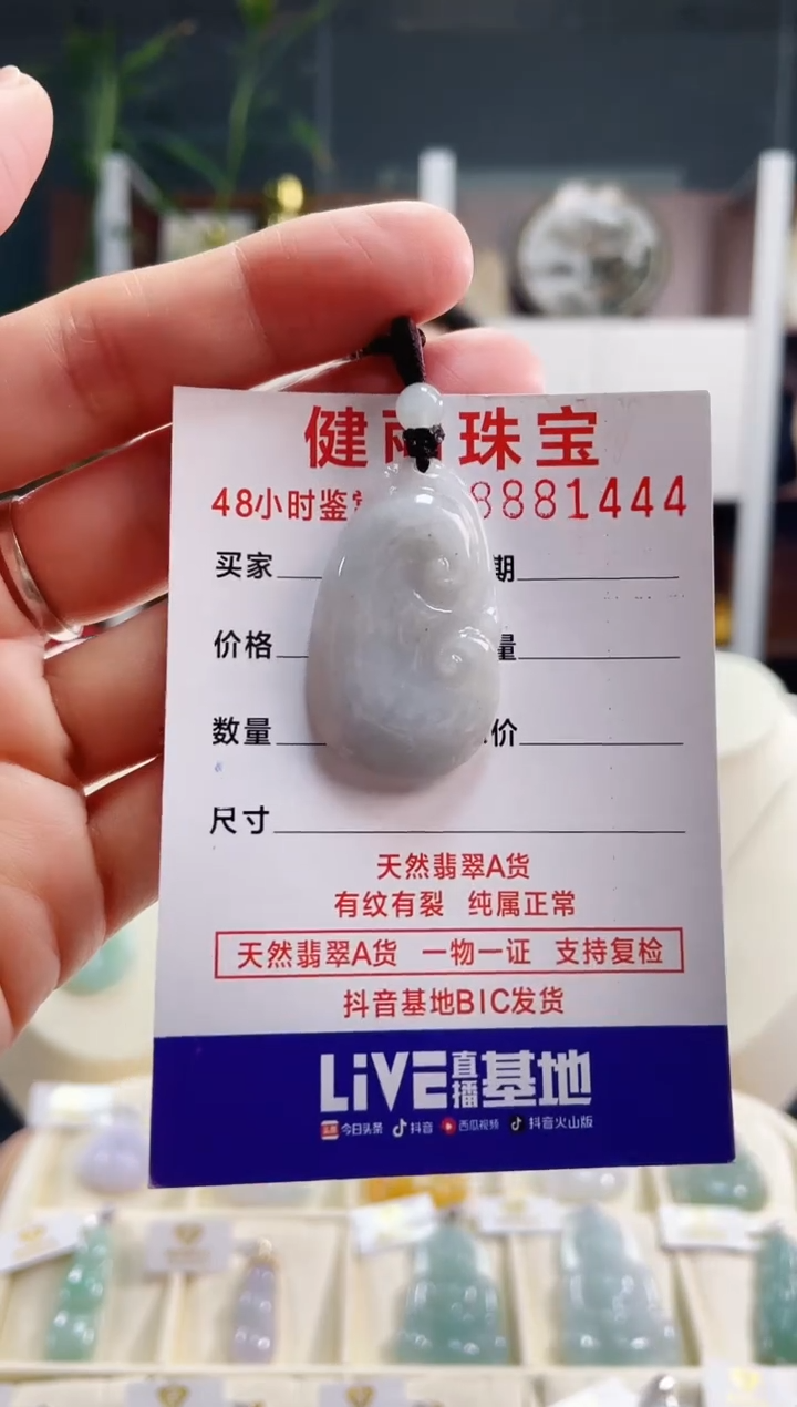 【闪购商品】翡翠颈饰未镶嵌天然缅甸翡翠 如意(一物一证)